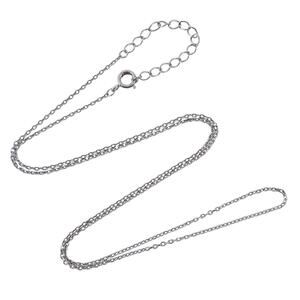 Cable Link Chain Necklace | Vintage Sterling Silver 925 | 16.5"-18.5"